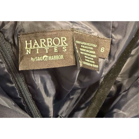 Harbor Nites Midnight Blue Formal Dress Drape Back Sz. 6 Occasion - Picture 6 of 7